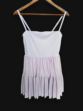 Blogilates Lavender Lilac Pirouette Tiered Mesh Exercise Dress Small